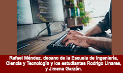 Decano y estudiantes 