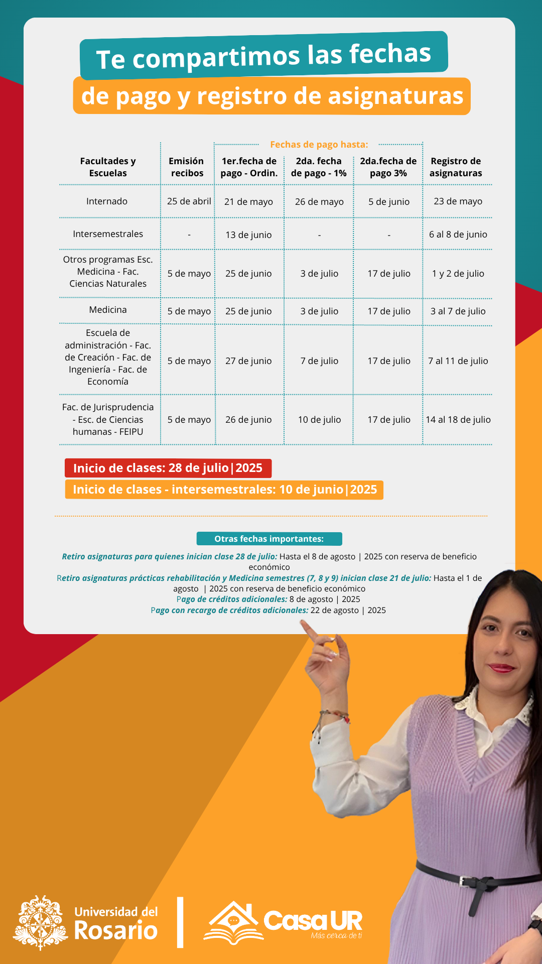 Te compartimos las fechas de pago y registro de asignaturas