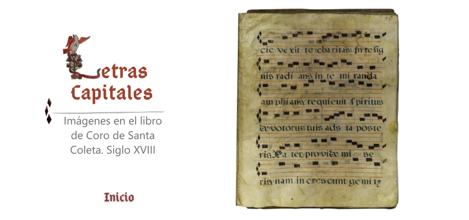 Letras Capitales Imágenes en el libro de Coro de Santa Coleta. Siglo XVIII